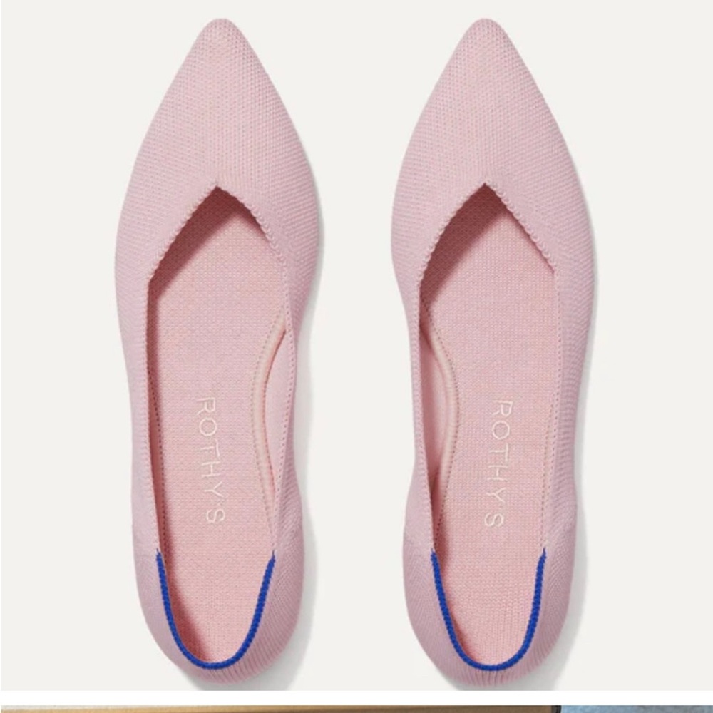 Blush pink Rothy’s the point flat women’s shoe sz 10.5